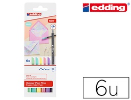 [1200-6-S] ROTULADOR EDDING PUNTA FIBRA 1200 PASTEL PUNTA REDONDA 1 MM ESTUCHE DE 6 UNIDADES COLORES SURTIDOS