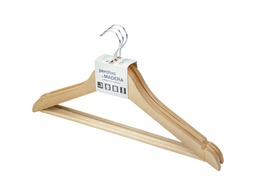 [20700] PERCHA ROZENBAL MADERA NATURAL BARNIZADA PACK DE 3 UNIDADES