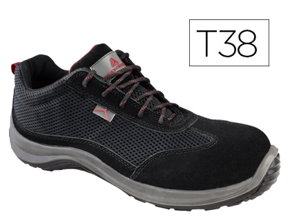 [ASTISPNO38] ZAPATOS DE SEGURIDAD DELTAPLUS ASTI PIEL DE SERRAJE AFELPADO SUELA DE COMPOSITE NEGRO TALLA 38