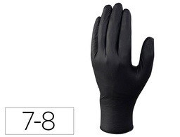 [V1450B10007] GUANTE DELTAPLUS DE NITRILO DESECHABLE NEGRO CAJA DE 100 UNIDADES TALLA 7-8