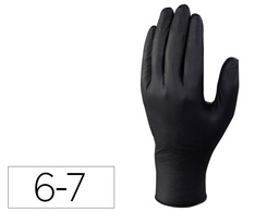 [V1450B10006] GUANTE DELTAPLUS DE NITRILO DESECHABLE NEGRO CAJA DE 100 UNIDADES TALLA 6-7