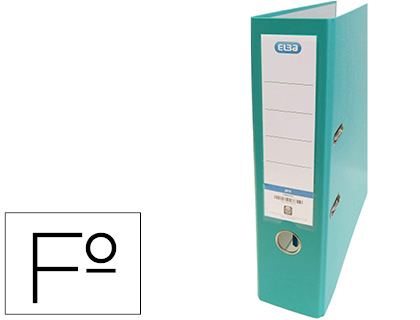 [400085036] ARCHIVADOR DE PALANCA ELBA CARTON FORRADO PVC CON RADO TOP FOLIO LOMO 80 MM VERDE MENTA