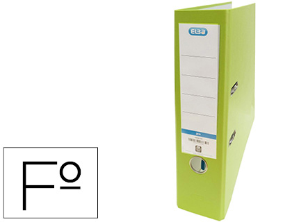 [400084922] ARCHIVADOR DE PALANCA ELBA CARTON FORRADO PVC CON RADO TOP FOLIO LOMO 80 MM VERDE LIMA