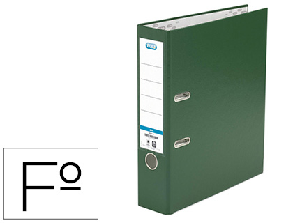 [100023202] ARCHIVADOR DE PALANCA ELBA CARTON FORRADO PVC CON RADO TOP FOLIO LOMO 80 MM VERDE