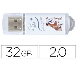 [TEC4009-32] MEMORIA USB TECHONETECH FLASH DRIVE 32 GB 2.0 QUE VIDA MAS PERRA