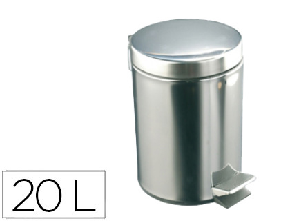 [PP006AIBI (DJP72020)] PAPELERA CON PEDAL ACERO INOXIDABLE BRILLO 20 L 435X295X350 MM