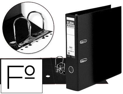 [100580140] ARCHIVADOR DE PALANCA ELBA CARTON COMPACTO CON RADO FOLIO LOMO DE 80 MM NEGRO
