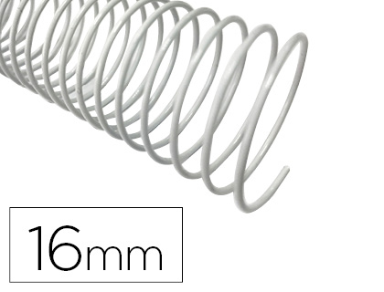 [KF17128] ESPIRAL METALICO Q-CONNECT BLANCO 64 5:1 16MM 1,2MM CAJA DE 100 UNIDADES