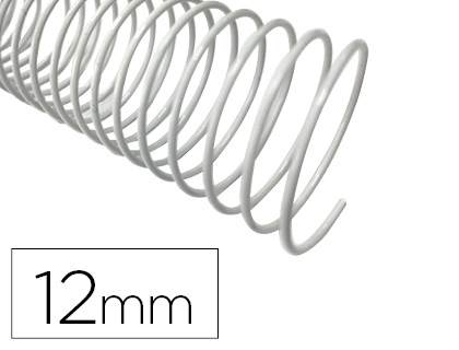 [KF17126] ESPIRAL METALICO Q-CONNECT BLANCO 64 5:1 12 MM 1MM CAJA DE 200 UNIDADES