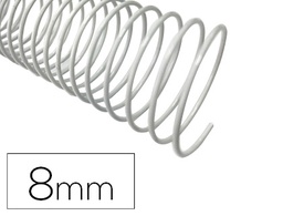 [KF17124] ESPIRAL METALICO Q-CONNECT BLANCO 64 5:1 8 MM 1MM CAJA DE 200 UNIDADES