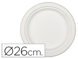 [3339] PLATO DE FIBRA NATURAL NUPIK BIODEGRADABLE BLANCO OVALADO 26 CM APTO MICROONDAS PAQUETE DE 50 UNIDADES
