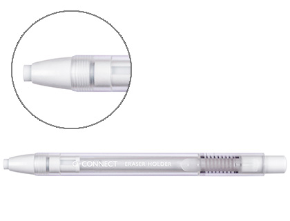 [KF14999] PORTAGOMAS Q-CONNECT CON CLIP PUNTA GOMA BLANCA REDONDA COLOR BLANCO 5X90 MM