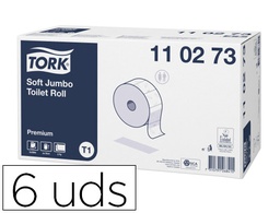 [110273] PAPEL HIGIENICO TORK JUMBO SUAVE 2 CAPAS 360 MT PARA DISPENSADOR T1 PAQUETE DE 6 ROLLOS