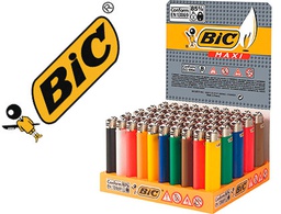 [807976] ENCENDEDOR BIC MAXI J26 EXPOSITOR DE 50 UNIDADES COLORES SURTIDOS