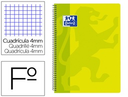 [400093619] CUADERNO ESPIRAL OXFORD SCHOOL CLASSIC TAPA POLIPROPILENO FOLIO 80 HOJAS CUADRO 4 MM CON MARGEN LIMA