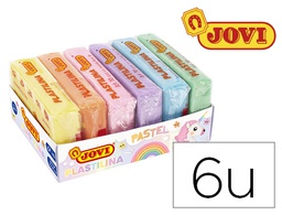 [70/6P] PLASTILINA JOVI 70 SURTIDA TAMAÑO PEQUEÑO COLORES PASTEL SURTIDOS CAJA DE 6 UNIDADES 50 G