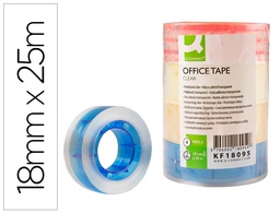 [KF18095] CINTA ADHESIVA Q-CONNECT CON MANDRIL DE COLOR 25 MT X 18 MM PACK DE 4 COLORES