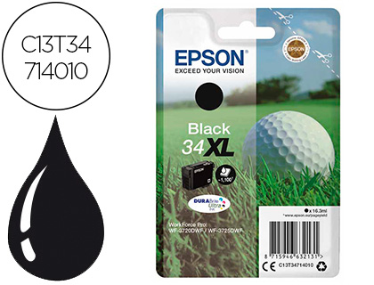 [C13T34714010] INK-JET EPSON WORK FORCE PRO WF-3720DWF/3725DWF NEGRO 34XL DURABRITE ULTRA INK 1100 PAGINAS