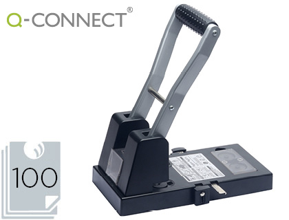 [KF18766] TALADRADOR Q-CONNECT KF18766 NEGRO 2 TALADROS ABERTURA 10 MM CAPACIDAD 100 HOJAS