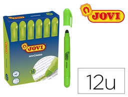 [1818] MARCADOR DE CERA GEL JOVI FLUORESCENTE VERDE CAJA DE 12 UNIDADES