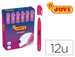 [1816] MARCADOR DE CERA GEL JOVI FLUORESCENTE ROSA CAJA DE 12 UNIDADES