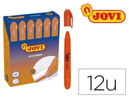 [1815] MARCADOR DE CERA GEL JOVI FLUORESCENTE NARANJA CAJA DE 12 UNIDADES