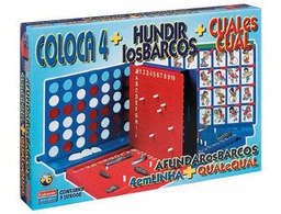 [11545] JUEGOS DE MESA FALOMIR -CUATRO EN LINEA + CUAL ES CUAL + HUNDIR LOS BARCOS