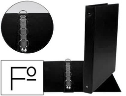 [CA97] CARPETA LIDERPAPEL 4 ANILLAS 25 MM REDODAS PLASTICO FOLIO COLOR NEGRO
