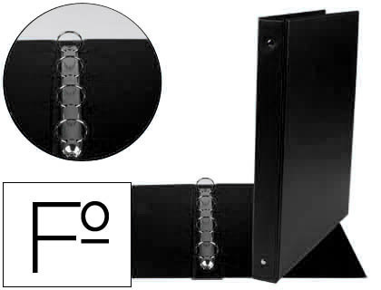 [CA97] CARPETA LIDERPAPEL 4 ANILLAS 25 MM REDODAS PLASTICO FOLIO COLOR NEGRO