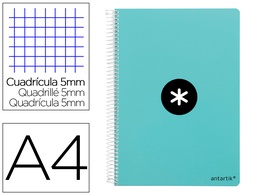 [KB01] CUADERNO ESPIRAL LIDERPAPEL A4 ANTARTIK TAPA DURA 80H 100 GR CUADRO 5MM COLOR MENTA