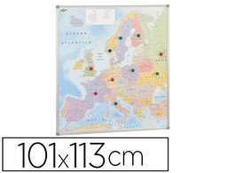 [163] MAPA MURAL FAIBO EUROPA POLITICO MAGNETICO MARCO DE ALUMINIO CON CANTONERAS DE PROTECCION 101X113 CM