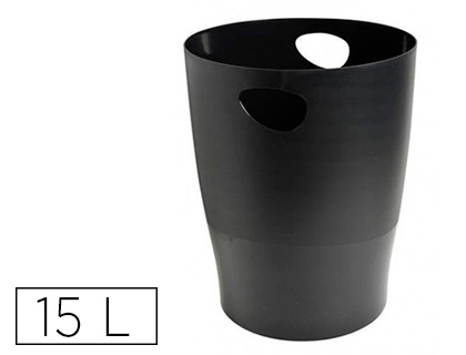 [453014D] PAPELERA PLASTICO EXACOMPTA ECOBLACK NEGRO 15 LITROS
