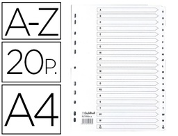 [MWDA-ZZ] SEPARADOR EXACOMPTA CARTULINA BLANCA A-Z JUEGO DE 20 SEPARADORES DIN A4 11 TALADROS