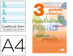 [LB69] LIBRETA LIDERPAPEL PAUTAGUIA TAPA CARTONCILLO 32 HOJAS DIN A4 70 GR CUADRICULADO PAUTADO 3 MM