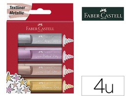 [254674] ROTULADOR FABER CASTELL FLUORESCENTE TEXTLINER 46 METALICO ESTUCHE DE 4 UNIDADES COLORES SURTIDOS