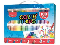 [907003] ESTUCHE PINTURA MAPED COLOR PEPS KIT 100 PIEZAS SURTIDAS