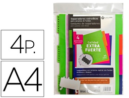 [49153499] SEPARADOR CARCHIVO POLIPROPILENO EXTRA RIGIDO DIN A4 500 MC MULTITALADRO EXTRAIBLE PARA CARPETA DE