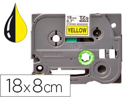 [KF18866] CINTA Q-CONNECT TZE-641 AMARILLO-NEGRO 18MM LONGITUD 8 MT