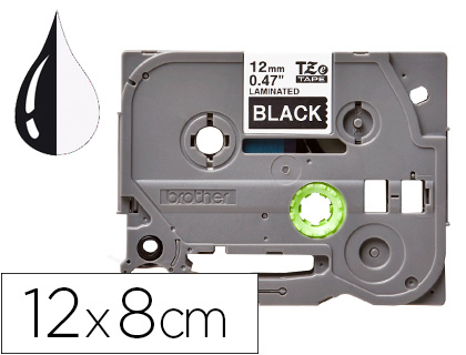 [KF18865] CINTA Q-CONNECT TZE-335 NEGRO-BLANCO 12MM LONGITUD 8MT