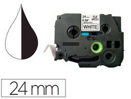 [KF18799] CINTA Q-CONNECT TZE-251 BLANCO-NEGRO 24MM LONGITUD 8 MT
