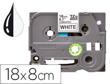 [KF18798] CINTA Q-CONNECT TZE-241 BLANCO-NEGRO 18MM LONGITUD 8 MT