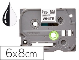 [KF18795] CINTA Q-CONNECT TZE-211 BLANCO-NEGRO 6MM LONGITUD 8 MT