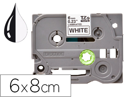 [KF18795] CINTA Q-CONNECT TZE-211 BLANCO-NEGRO 6MM LONGITUD 8 MT