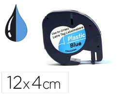 [KF18842] CINTA Q-CONNECT 12MM X 4MT NEGRO-ULTRA AZUL PARA MAQUINA LETRATAG
