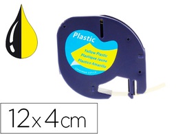 [KF18838] CINTA Q-CONNECT 12MM X 4MT NEGRO-HIPERAMARILLO PARA MAQUINA LETRATAG