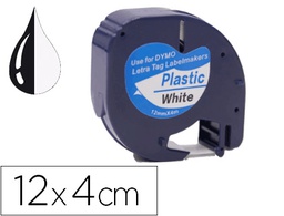 [KF18835] CINTA Q-CONNECT 12MM X 4MT NEGRO-BLANCO PERLA PARA MAQUINA LETRATAG