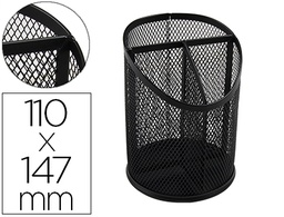 [KF11219] CUBILETE PORTALAPICES Q-CONNECT NEGRO METAL REDONDO REJILLA CON 3 COMPARTIMENTOS DIAMETRO 110 MM ALTO 147 MM