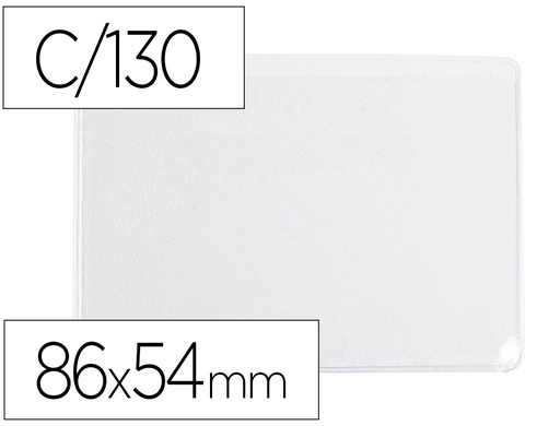 [KF11282] FUNDA PORTADOCUMENTO Q-CONNECT DNI 130 MICRAS PVC TRANSPARENTE CON UÑERO 86X54 MM