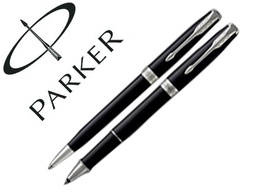 [2093259] JUEGO PARKER DUO SONNET LACA NEGRA CT BOLIGRAFO + ROLLER