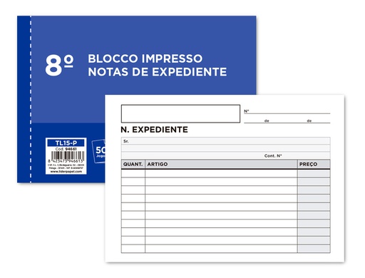 [TL15-P] TALONARIO LIDERPAPEL NOTAS DE EXPEDIENTE OCTAVO DUPLO TEXTO EN PORTUGUES